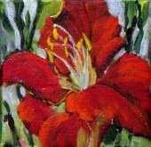 Elaine Tweedy - Happy Collection Red/Orange Day Lily (SOLD)