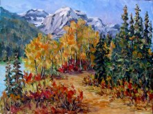 Elaine Tweedy - Mountain Aspen Snaring River Jasper