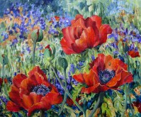 Elaine Tweedy - Twleve Oriental Poppies     (SOLD)