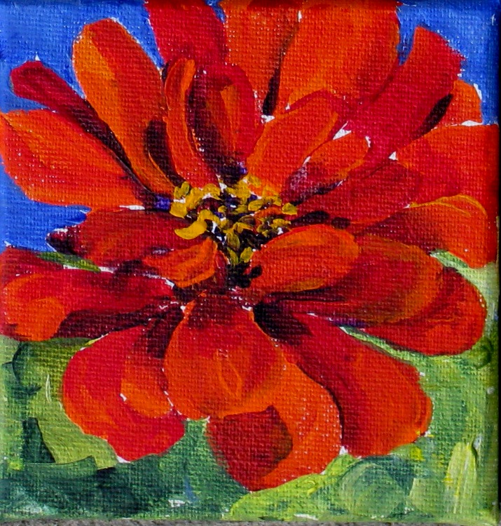 Elaine Tweedy - Flame Zinnia (SOLD)