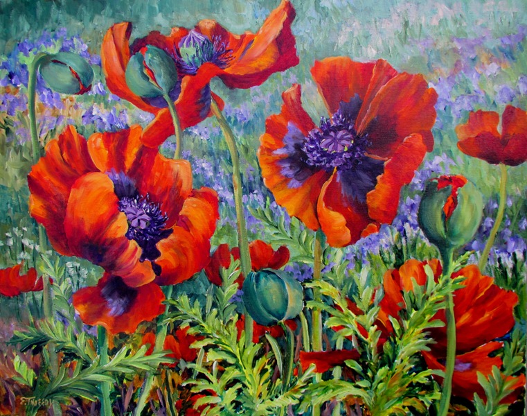 Elaine Tweedy - Trio of Poppies (SOLD)