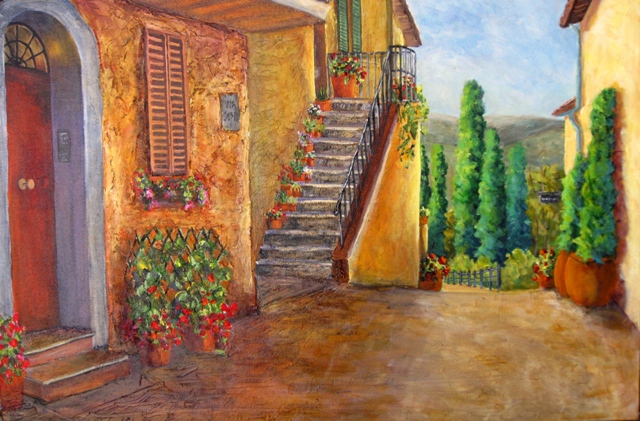 Elaine Tweedy - Afternoon In Pienza (sold)