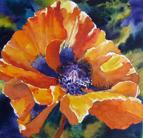 Elaine Tweedy - Orange Oriental Poppy (SOLD)