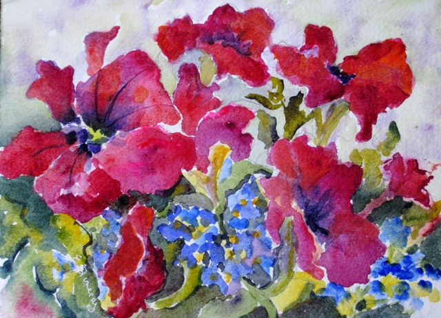 Elaine Tweedy - Colourful Petunias