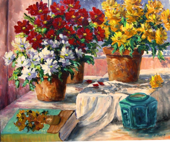 Elaine Tweedy - Still Life with Mums