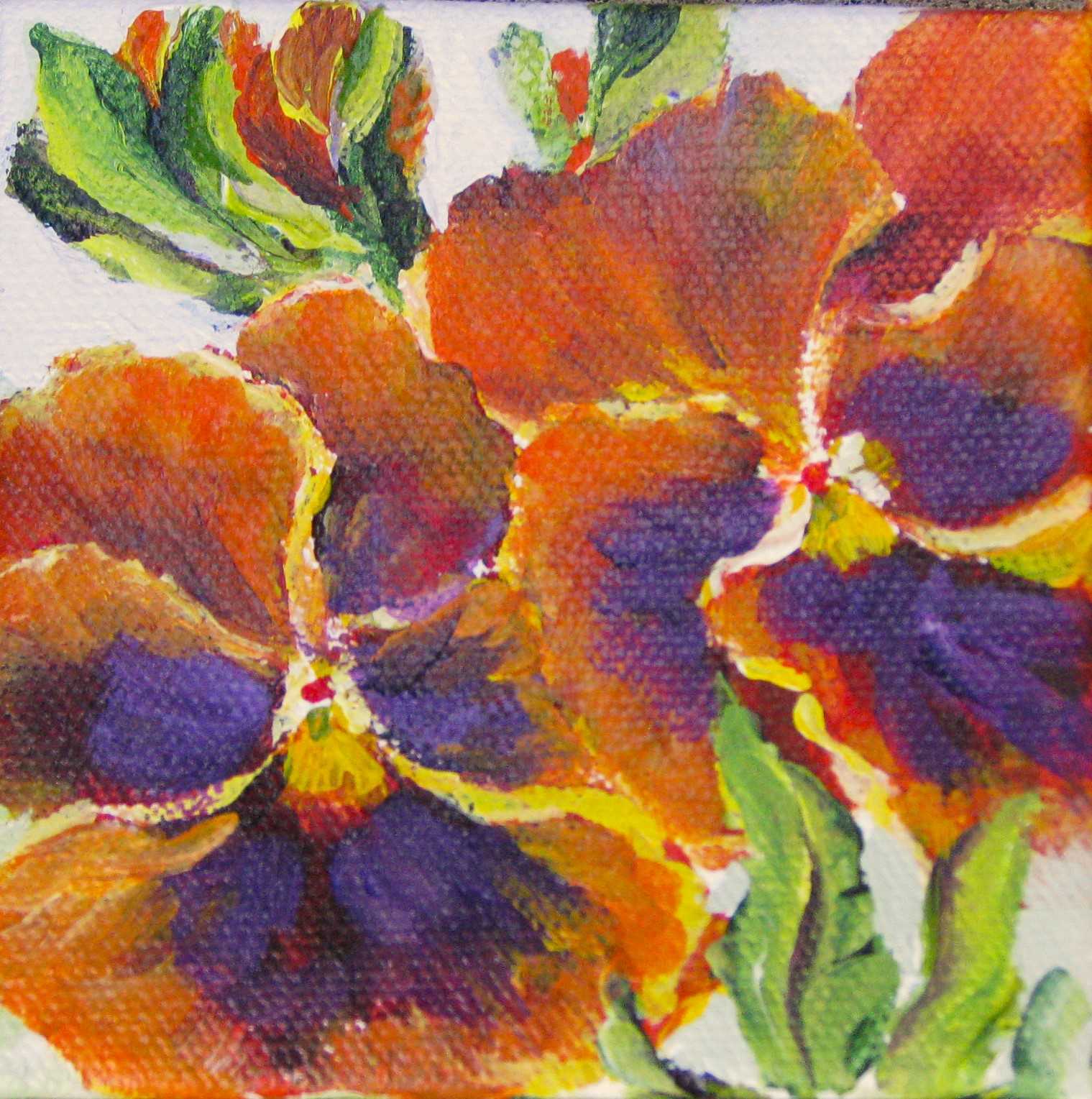 Elaine Tweedy - Happy Collection Two Pansies (sold)