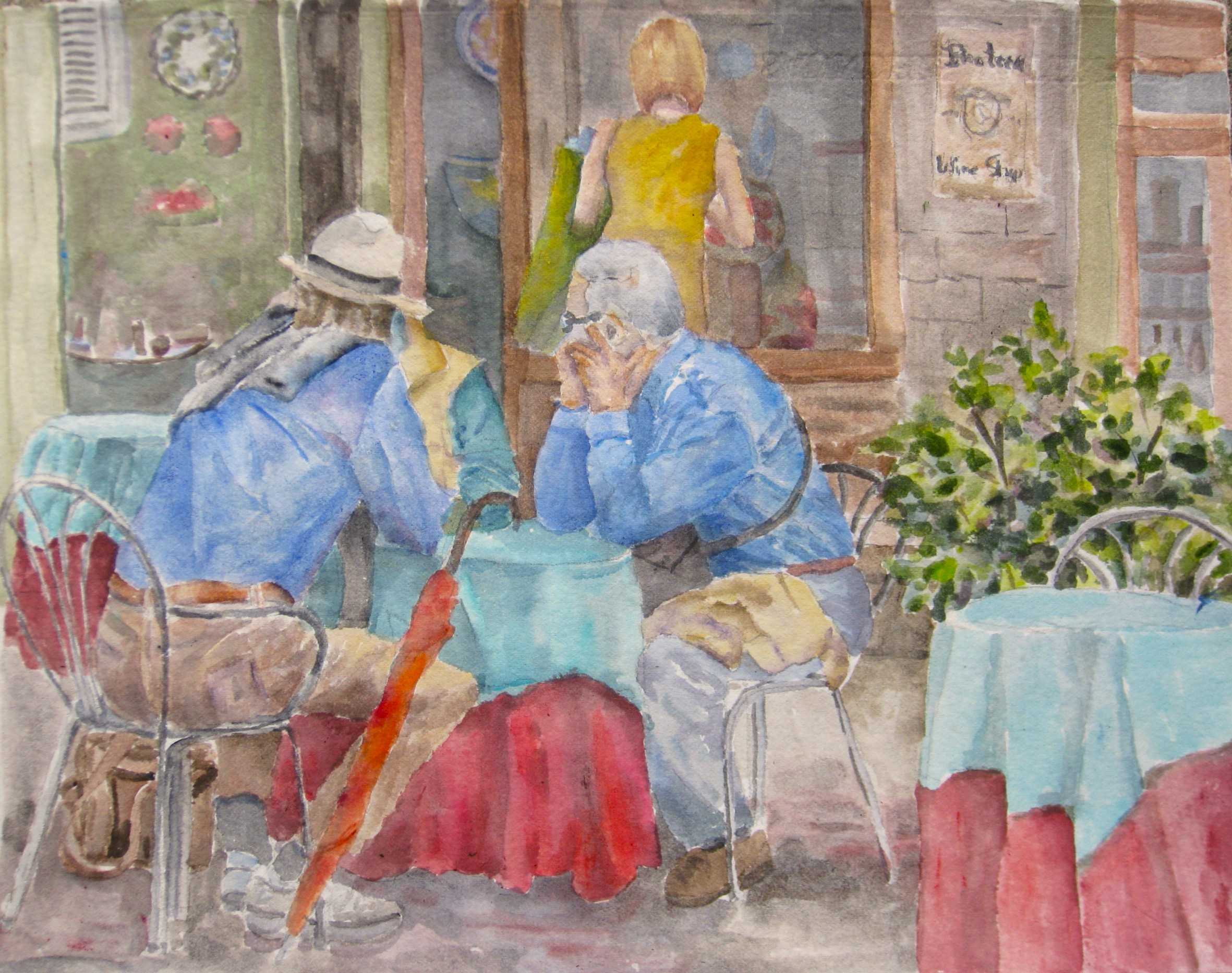 Elaine Tweedy - Conversation and Espresso, Cortona, Tuscany